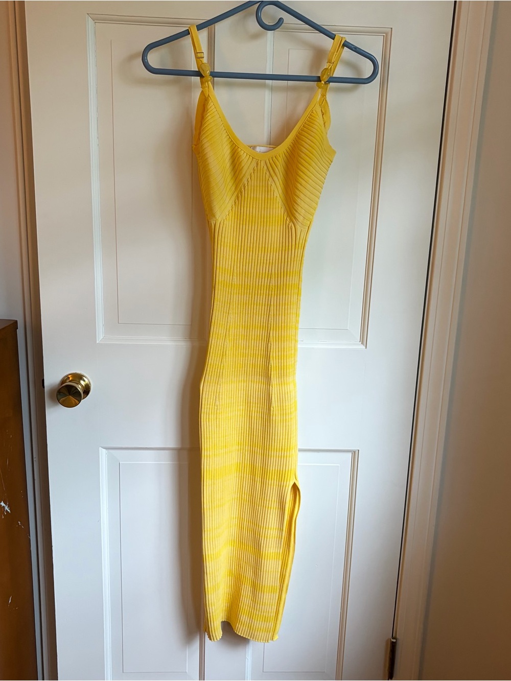 House of Harlow 1960 Yellow Ribbed Maxi Dress - Picture 2 of 4